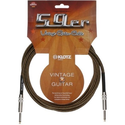 Klotz Vintage Gitarrenkabel 3m gerade gelb/schwarz | Neu