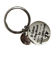 Teacher Love Thanks Student Keychain Key Chain Ring Big Heart Little Minds Gift
