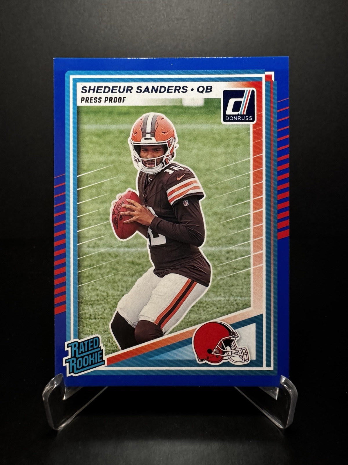 2025 Donruss Press Proof Blue Shedeur Sanders RC Rookie Rated Rookie #306
