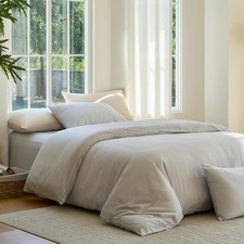 DOZ Duvet Cover Set, 100 Viscose Derived from Bamboo, Organically Grown, Butter