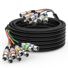 8 Channel XLR Snake Cables 10ft, 8 Colored XLR Male to Female Snake Cables, 1...