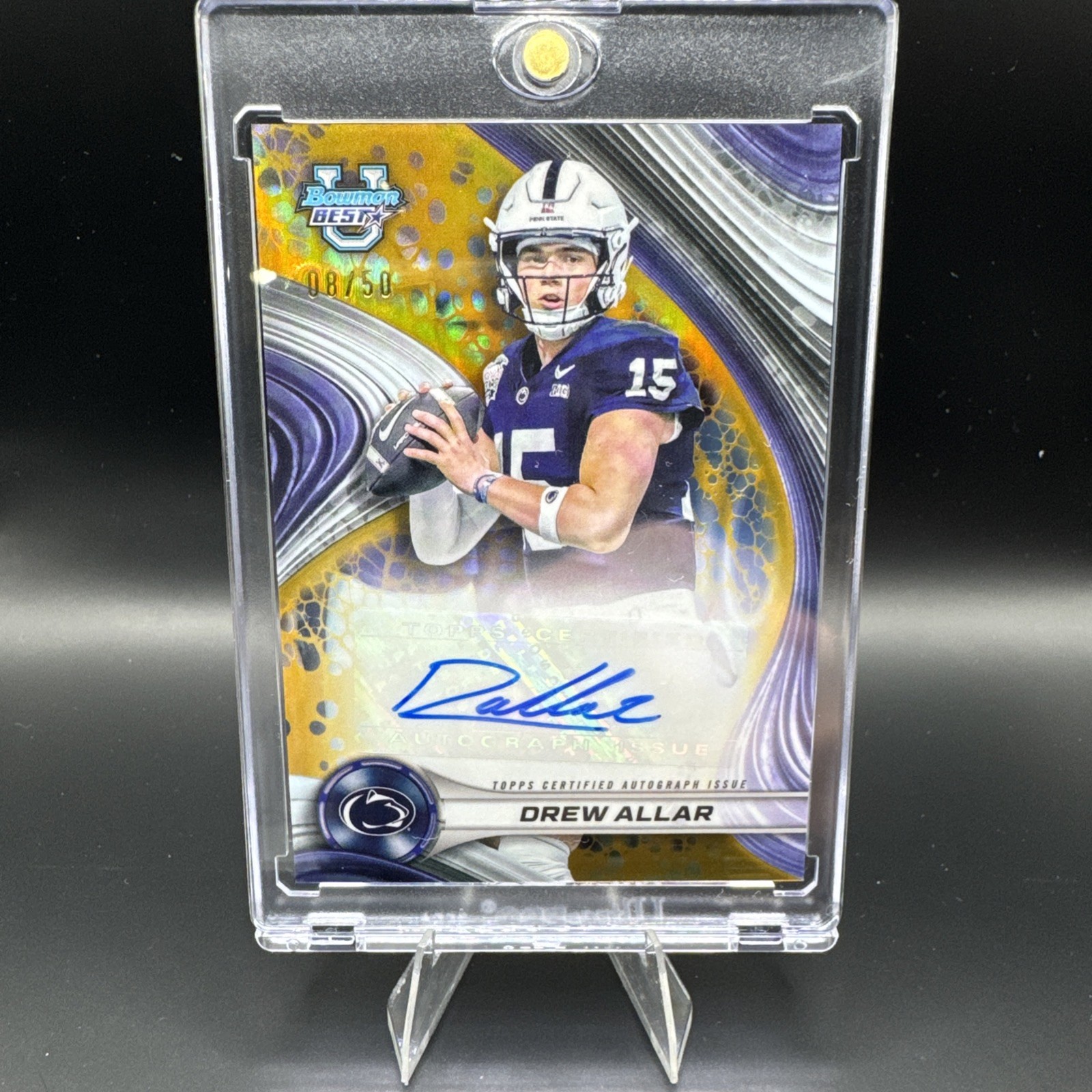 2024 Bowman University Best Drew Allar Penn State Gold /50 Auto