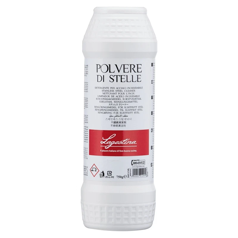Detergente Acciaio Inox LAGOSTINA Polvere di Stelle 750 g Pulitore Pentole Inox, fotografia 4 di 9