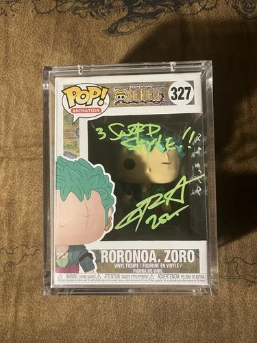 Funko Pop One Piece: Roronoa Zoro 327 Signed JSA w/ Pop Shield Armor