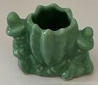 Vintage 1940's Green Ceramic Cactus Succulent Planter Men In Sombreros McCoy?