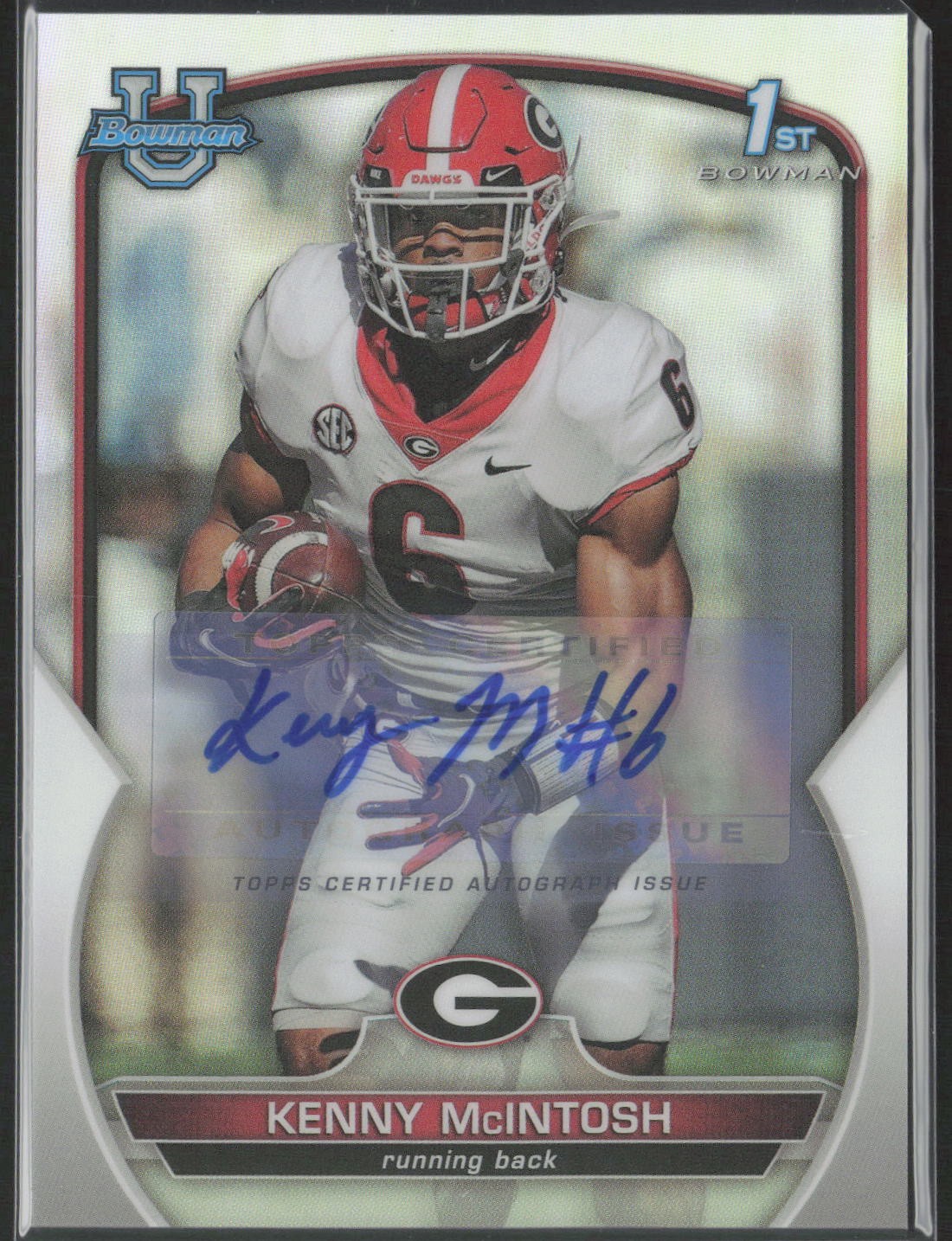Kenny McIntosh 2022 Bowman University Chrome #44 Refractor Auto /499