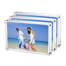 AMEITECH Acrylic Photo Frames 3 Pack,3.5x5'' Double Sided Magnetic Picture Fr...