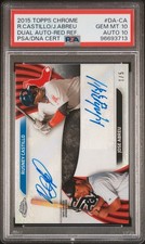 2015 TOPPS CHROME DUAL AUTOS JOSE ABREU/RUSNEY CASTILLO 1/5 PSA 10 AUTO 10