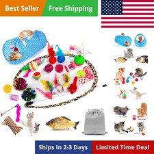 35 PCS Cat Toys Kitten Toys Assortments,Variety Catnip Toy Set Including 2 Wa...