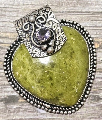 Stichtit/Amethyst Ethno Anhänger - 925 Sterlingsilber - Neu - Bild 1 von 3