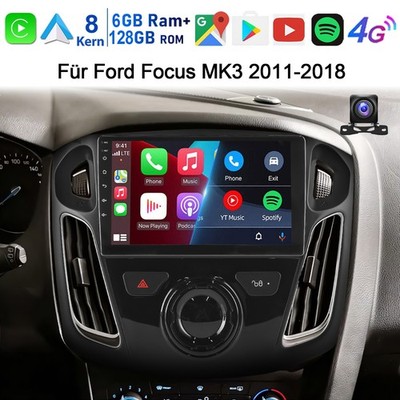 Für Ford Focus MK3 2012-2018 Android 14 Autoradio CarPlay 128G GPS Navi SWC +KAM