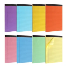 8 Packs Small Note Pads 5x8, Color Legal Pad 5x8 College Ruled Small Legal Pa...