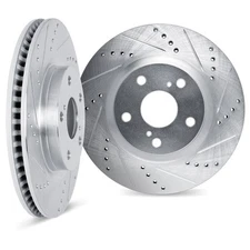 Dynamic Friction Company 7002-76068 Brake Rotors   Drilled & Slotted   Silver