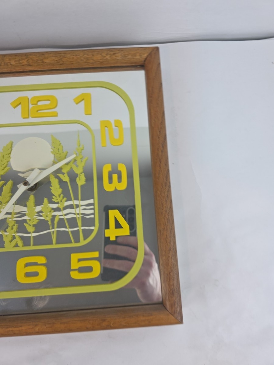 1976 Hoursakes Lucid Lines Mirror Clock Virgil Thrasher Style 13
