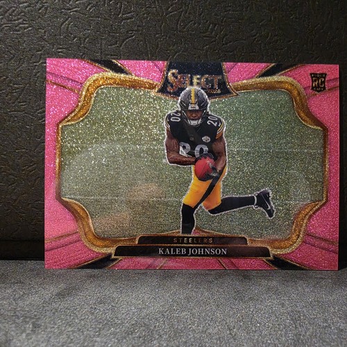 2025 Panini Select Kaleb Johnson Field Level RC Pink Glitter Prizm #/15 Steelers