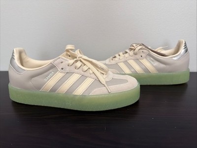 adidas Samba Sambae Style #JI3071, Grey/silver/cream w/Grn Gum Base NWT- size 9