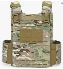 Tactical Plate Carrier Vest  Camo- Adjustable Quick Release NEW Deyace