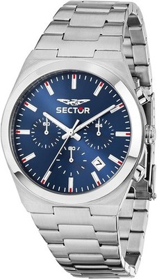 Sector C300 Herrenuhr Stahl Silver Chronograph Blau _R3273301003