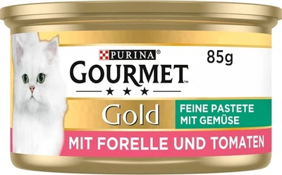Purina Gourmet Gold Feine Pastete Forelle Tomaten Katzennassfutter 12 x 85 g