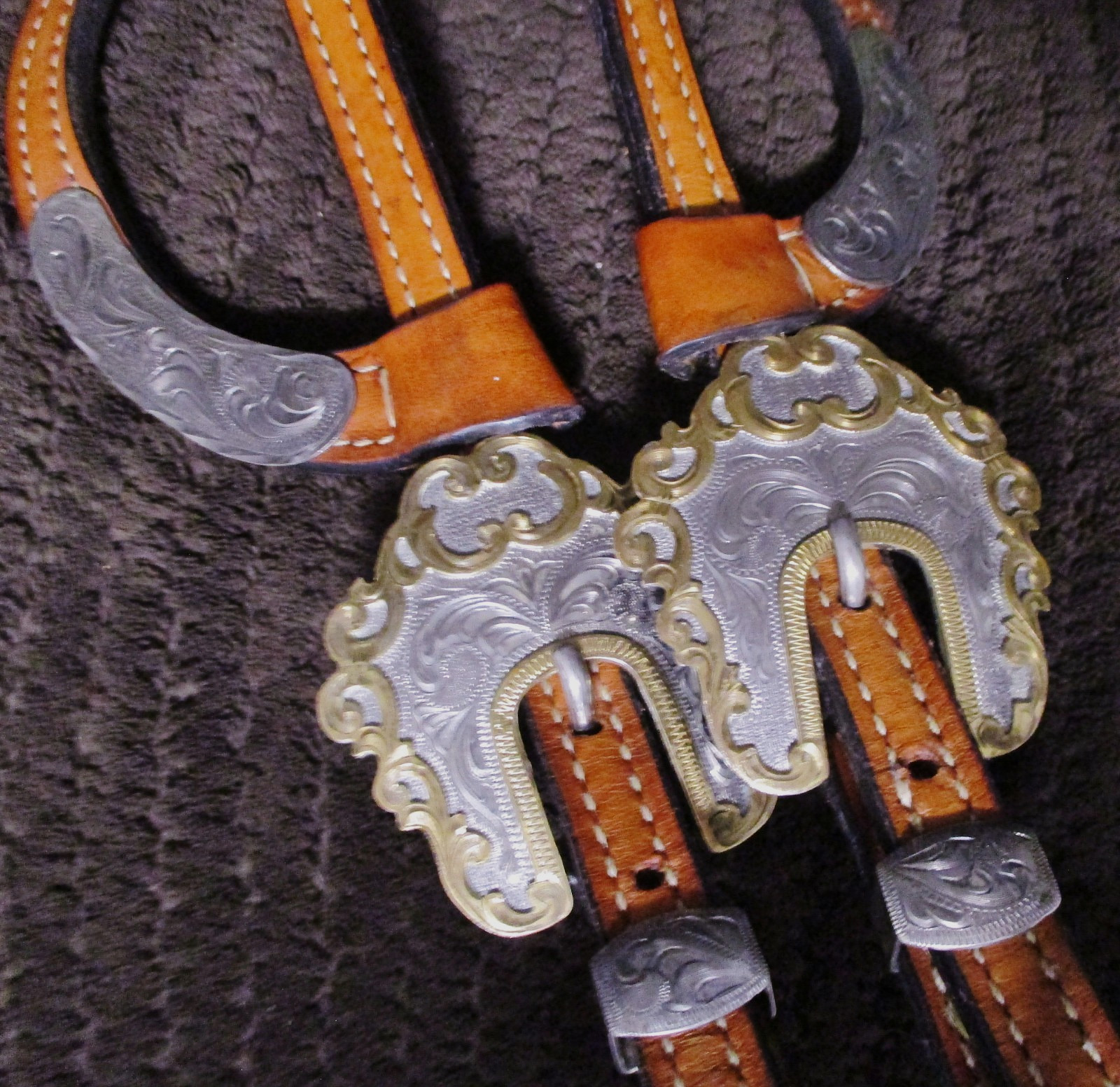 Dale Chavez Double Ear Silver Show Bridle Headstall-Excellent Condition