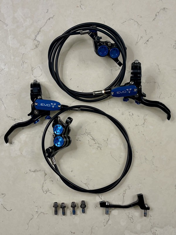 Hope Tech 4 Evo GR4 Front & Rear Black/Blue With Rotors (Brand New Take Offs)