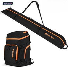 Ski Bag and Boot Bag Combo, Padded Ski Bags for Air Travel, Snowboard Backpack F