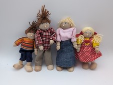PINTOY Set of 4 Wooden Dolls House Figures 