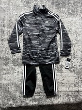 ADIDAS Big Boys Long Sleeve Jacket and Pant 2-Piece Tricot Track Set Size 7