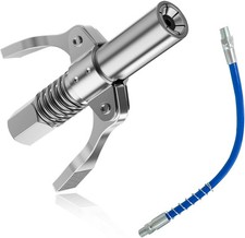 Grease Gun Coupler, Double Handles Quick Lock Release Grease Gun- 1 PC+1 Pipe