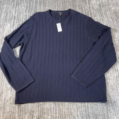 Todd Snyder Sweater Mens 2XL Navy Merino Wool Textured Mini Cable Crew Pullover