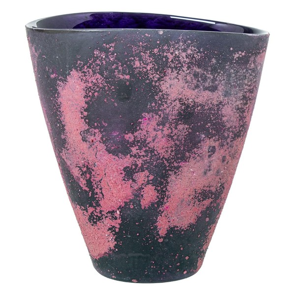 DRW Tischvase Aus Glas In Grau Und Rosa, Undurchsichtig, 14 X 24 X 24 Cm-image