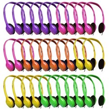 30 Pack Bulk Headphones for Kids Multi Color Headphones for School Classroom ...