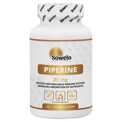 Pipérine 25mg – Comprimés – Métabolisme, Digestion & Immunité – Sowelo - Photo 1/4