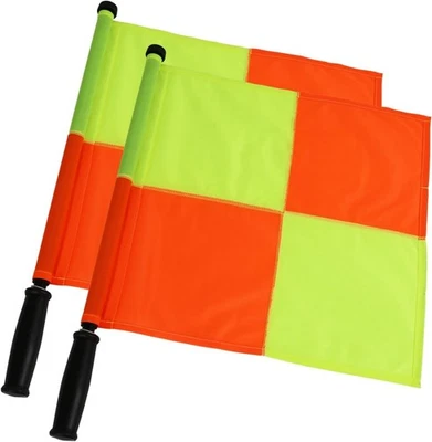 JAYO Professional Soccer Referee Flags w/ PU zipped Leather bag, Linesman Flag