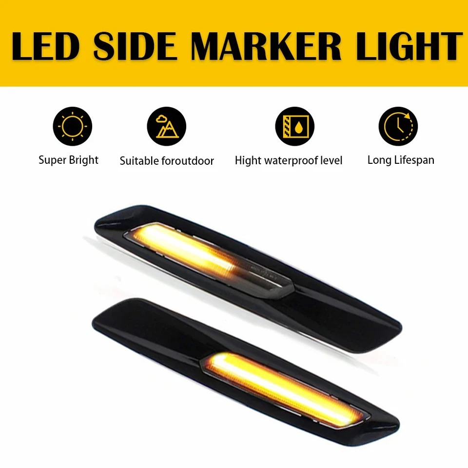 Luz de señalización lateral LED lámpara de señal de giro para BMW 550i 535i 528i 2011-2013 sedán EE. UU. Foto 3 de 4