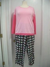 Jenni's Macy’s Sz 1X Black and Pink Pajamas #321(pl)