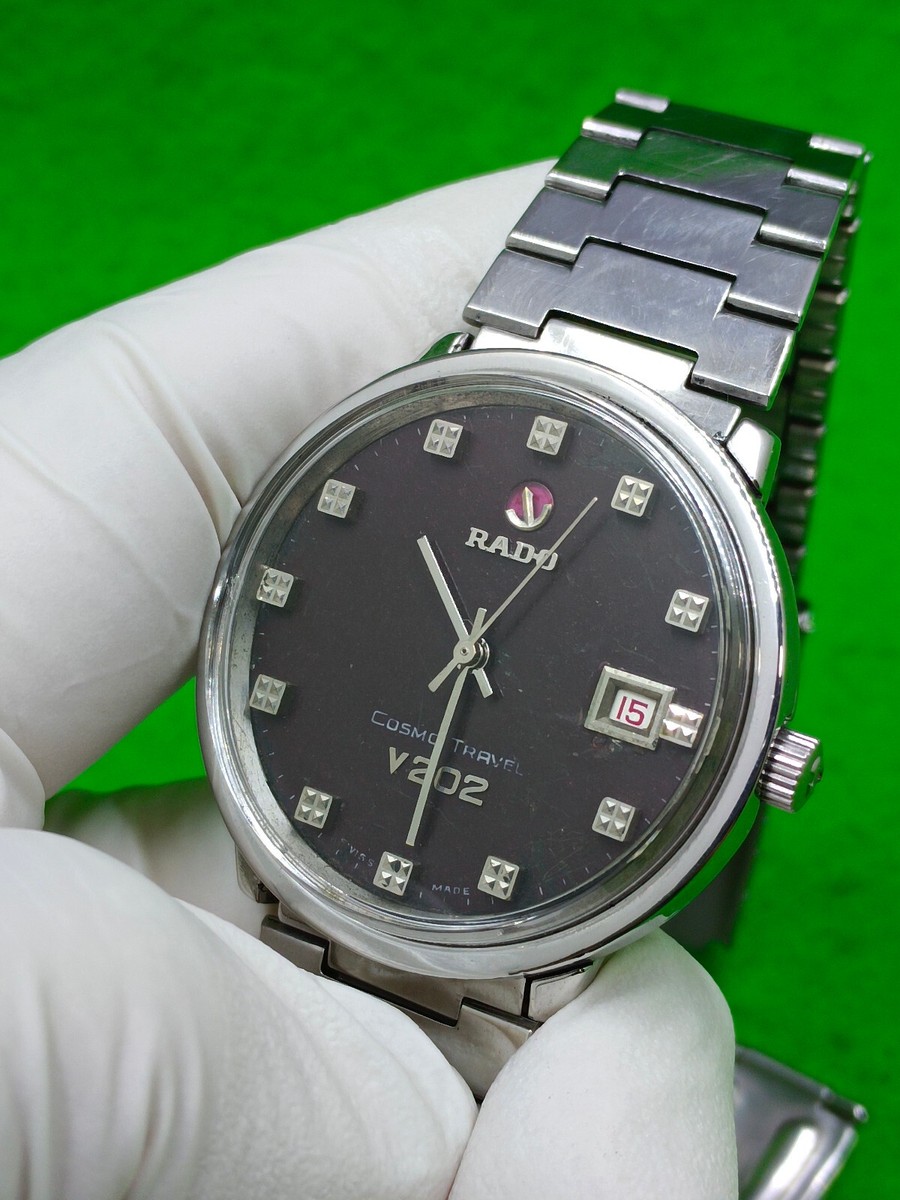 vintage RADO COSMO TRAVEL V202 WATCH AUTOMATIC Date Indicator 25