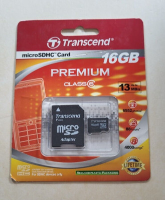 TRANSCEND Micro SDHC Card 16GB
