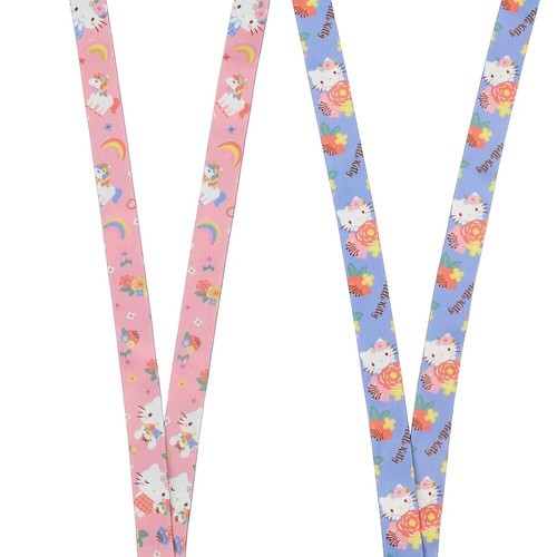 Hello Kitty Flowers Reversible Lanyard - Picture 2 of 3