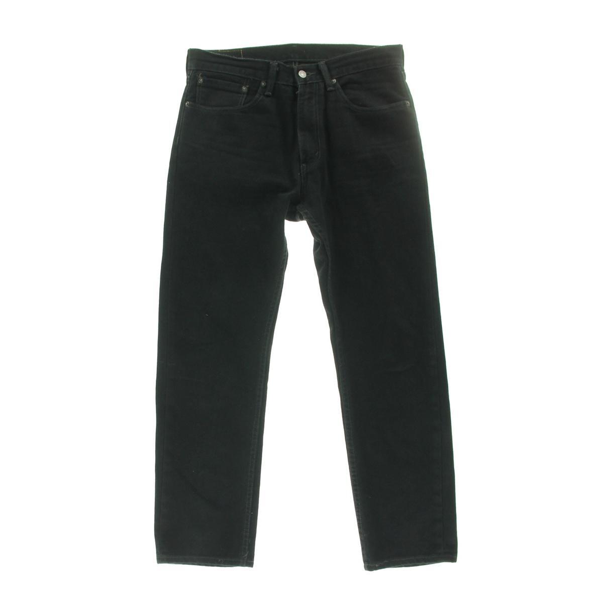 Джинсы Levis Mens 505 из черного денима обычного кроя с прямыми штанинами 36/34 BHFO 6639