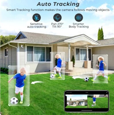BESDER 4K 8MP Wifi Camera PTZ Outdoor Dual Screens Human Detection Dual Lenses 4