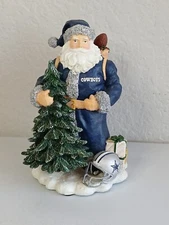 The Memory Company NFL DALLAS COWBOYS Santa Statue Figurine ~ Preowned No Box