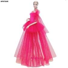 Hot Pink Wedding Dress Fashion Outfits For 11.5" Doll Clothes 1/6 Accessories
