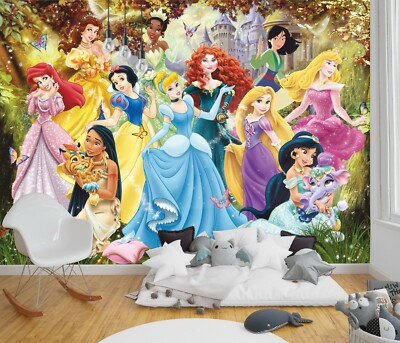 #ad Princess Wallpaper Wall Mural Decor for Girls Custom Size $322.00