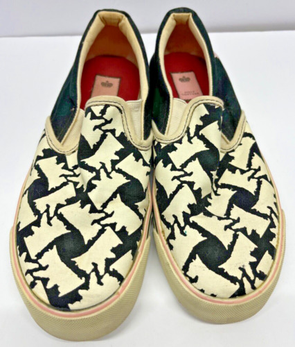 Juicy Couture black white dog slip on canvas shoe… - image 1