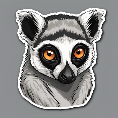 Cute Lemur Sticker UK