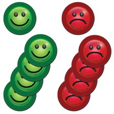 StoreSMART 1" Mood Magnets for Status Visual Red and Green 20Pk - FACE1RG-20