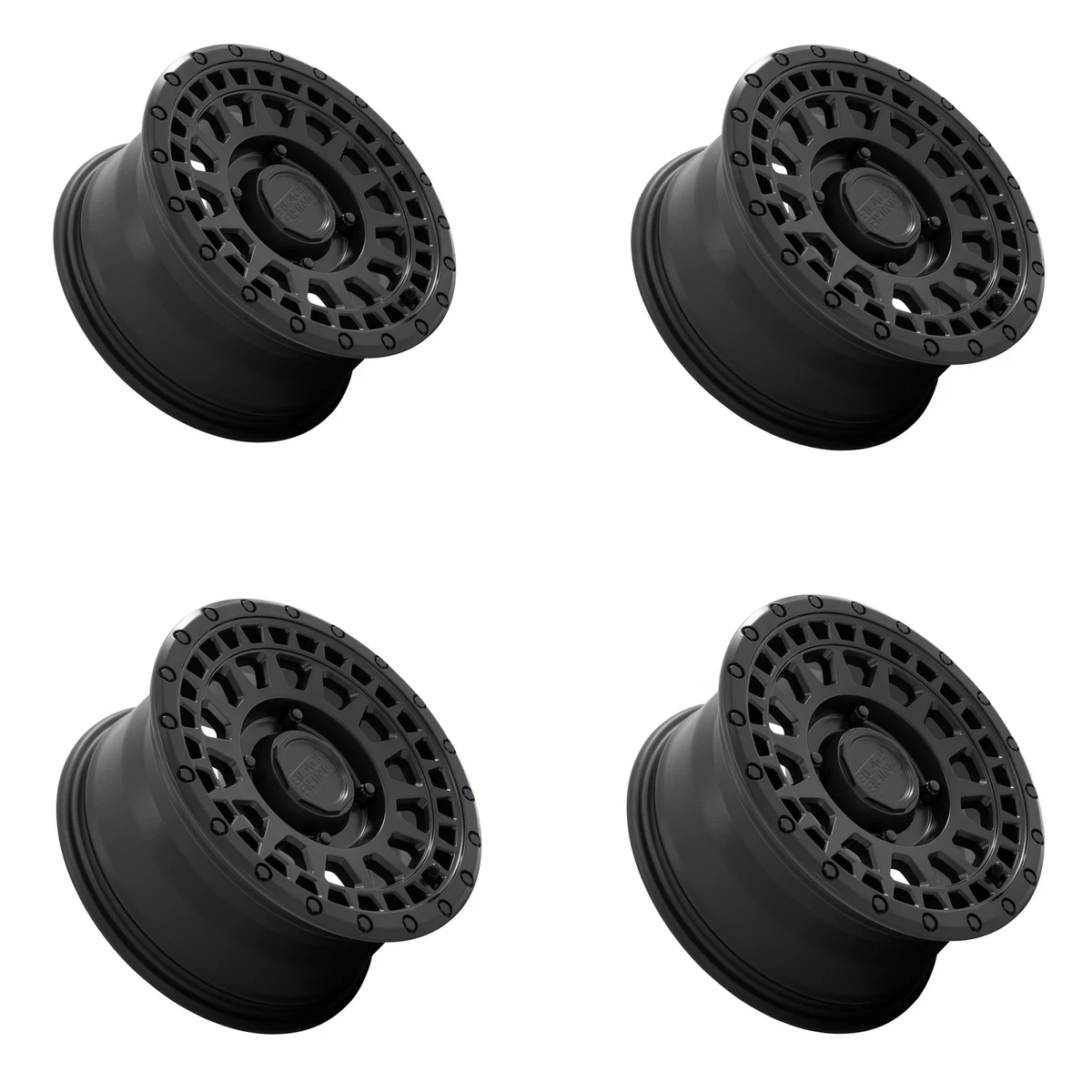 Set 4 Black Rhino Powersports Parker Utv 15x7 4x156 Matte Black