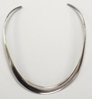 Vtg Mexico 925 Sterling Silver Torque Choker Necklace 14in 34 grams solid Ethnic