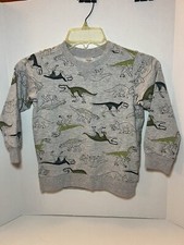 Carters Boys Dinosaur Pullover Sweatshirt Gray Sz 7 Pre Owned